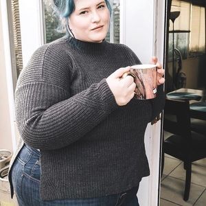 Cozy F21+ Knit Sweater with Slit Sides